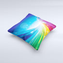 Rainbow Hd Waves ink-Fuzed Decorative Throw Pillow