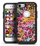 Rainbow Leopard Sherbert - iPhone 7 or 7 Plus Commuter Case Skin Kit