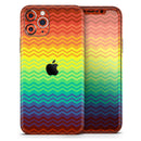 Rainbow Thin Lined Chevron Pattern - Protective Skin Wrap & Decal – Compatible with iPhone SE to iPhone 17 Pro Max (All Models)