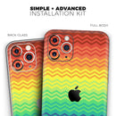 Rainbow Thin Lined Chevron Pattern - Protective Skin Wrap & Decal – Compatible with iPhone SE to iPhone 17 Pro Max (All Models)