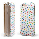 Rainbow Watercolor Dots over White iPhone 6/6s or 6/6s Plus 2-Piece Hybrid INK-Fuzed Case