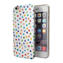 Rainbow Watercolor Dots over White iPhone 6/6s or 6/6s Plus 2-Piece Hybrid INK-Fuzed Case