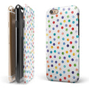 Rainbow Watercolor Dots over White iPhone 6/6s or 6/6s Plus 2-Piece Hybrid INK-Fuzed Case