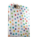 Rainbow Watercolor Dots over White iPhone 6/6s or 6/6s Plus 2-Piece Hybrid INK-Fuzed Case