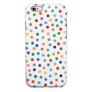 Rainbow Watercolor Dots over White iPhone 6/6s or 6/6s Plus 2-Piece Hybrid INK-Fuzed Case