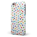 Rainbow Watercolor Dots over White iPhone 6/6s or 6/6s Plus 2-Piece Hybrid INK-Fuzed Case