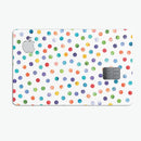 Rainbow Watercolor Dots over White - Premium Protective Decal Skin-Kit for the Apple Credit Card