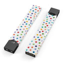 Rainbow Watercolor Dots over White - Premium Decal Protective Skin-Wrap Sticker compatible with the Juul Labs vaping device