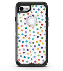 Rainbow Watercolor Dots over White - iPhone 7 or 8 OtterBox Case & Skin Kits