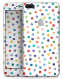 Rainbow Watercolor Dots over White - Skin-kit for the iPhone 8 or 8 Plus