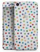 Rainbow Watercolor Dots over White - Skin-kit for the iPhone 8 or 8 Plus