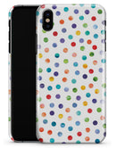 Rainbow Watercolor Dots over White - iPhone X Clipit Case