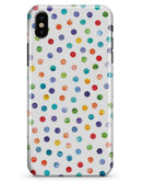 Rainbow Watercolor Dots over White - iPhone X Clipit Case