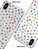Rainbow Watercolor Dots over White - iPhone X Clipit Case