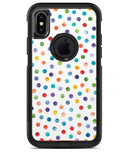 Rainbow Watercolor Dots over White - iPhone X OtterBox Case & Skin Kits