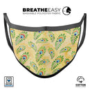 Rainbow Watercolor Peacock Feathers - Made in USA Mouth Cover Unisex Anti-Dust Cotton Blend Reusable & Washable Face Mask with Adjustable Sizing for Adult or Child