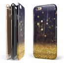 Raining Gold and Purple Sparkle iPhone 6/6s or 6/6s Plus 2-Piece Hybrid INK-Fuzed Case