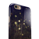Raining Gold and Purple Sparkle iPhone 6/6s or 6/6s Plus 2-Piece Hybrid INK-Fuzed Case