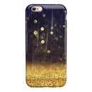Raining Gold and Purple Sparkle iPhone 6/6s or 6/6s Plus 2-Piece Hybrid INK-Fuzed Case