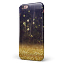 Raining Gold and Purple Sparkle iPhone 6/6s or 6/6s Plus 2-Piece Hybrid INK-Fuzed Case