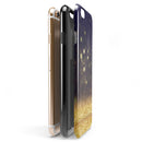 Raining Gold and Purple Sparkle iPhone 6/6s or 6/6s Plus 2-Piece Hybrid INK-Fuzed Case