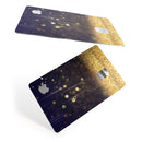 Raining Gold and Purple Sparkle - Premium Protective Decal Skin-Kit for the Apple Credit Card