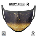 Raining Gold and Purple Sparkle - Made in USA Mouth Cover Unisex Anti-Dust Cotton Blend Reusable & Washable Face Mask with Adjustable Sizing for Adult or Child