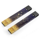 Raining Gold and Purple Sparkle - Premium Decal Protective Skin-Wrap Sticker compatible with the Juul Labs vaping device
