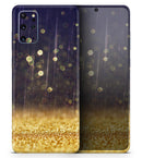 Raining Gold and Purple Sparkle - Premium Vinyl Skin Decal for Samsung Galaxy S25 Ultra, S24, S23, S22 & All Galaxy S Models