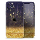 Raining Gold and Purple Sparkle - Protective Skin Wrap & Decal – Compatible with iPhone SE to iPhone 17 Pro Max (All Models)