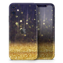 Raining Gold and Purple Sparkle - Protective Skin Wrap & Decal – Compatible with iPhone SE to iPhone 17 Pro Max (All Models)
