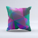 Raised Colorful Geometric Pattern V6 ink-Fuzed Decorative Throw Pillow
