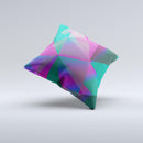 Raised Colorful Geometric Pattern V6 ink-Fuzed Decorative Throw Pillow