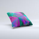 Raised Colorful Geometric Pattern V6 ink-Fuzed Decorative Throw Pillow