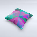 Raised Colorful Geometric Pattern V6 ink-Fuzed Decorative Throw Pillow