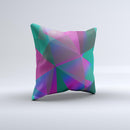 Raised Colorful Geometric Pattern V6 ink-Fuzed Decorative Throw Pillow