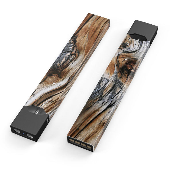 Raw Aged Knobby Wood - Premium Decal Protective Skin-Wrap Sticker compatible with the Juul Labs vaping device