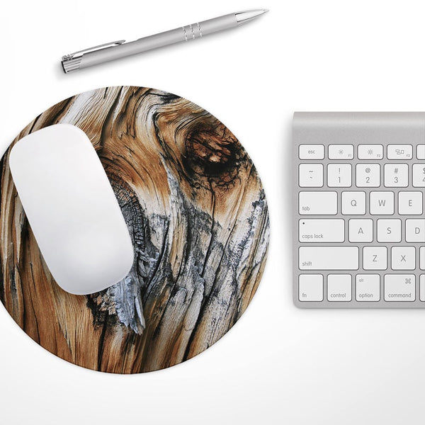 Raw Aged Knobby Wood// WaterProof Rubber Foam Backed Anti-Slip Mouse Pad for Home Work Office or Gaming Computer Desk