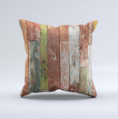 Raw Vintage Wood Panels Ink-Fuzed Decorative Throw Pillow