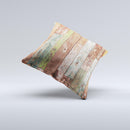 Raw Vintage Wood Panels Ink-Fuzed Decorative Throw Pillow
