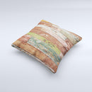 Raw Vintage Wood Panels Ink-Fuzed Decorative Throw Pillow