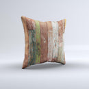 Raw Vintage Wood Panels Ink-Fuzed Decorative Throw Pillow