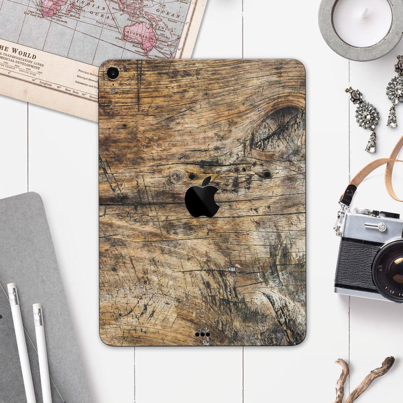 Raw Wood Planks V6 - Full Body Skin Decal for the Apple iPad Pro 12.9", 11", 10.5", 9.7", Air or Mini (All Models Available)