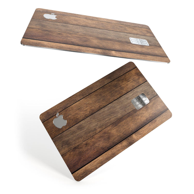 Raw Wood Planks V9 - Premium Protective Decal Skin-Kit for the Apple Credit Card
