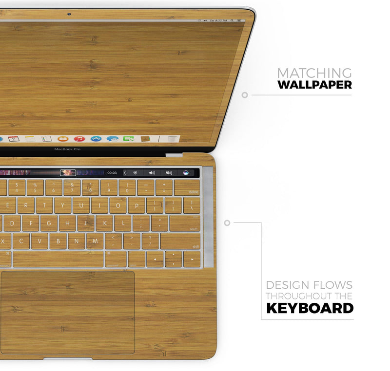 Real Bamboo Wood MacBook Pro Keyboard Sticker Eco Friendly Office Gifts,  Laser Cut Protective Keyboard Skin for Apple Mac Book Air Pro 13 15 