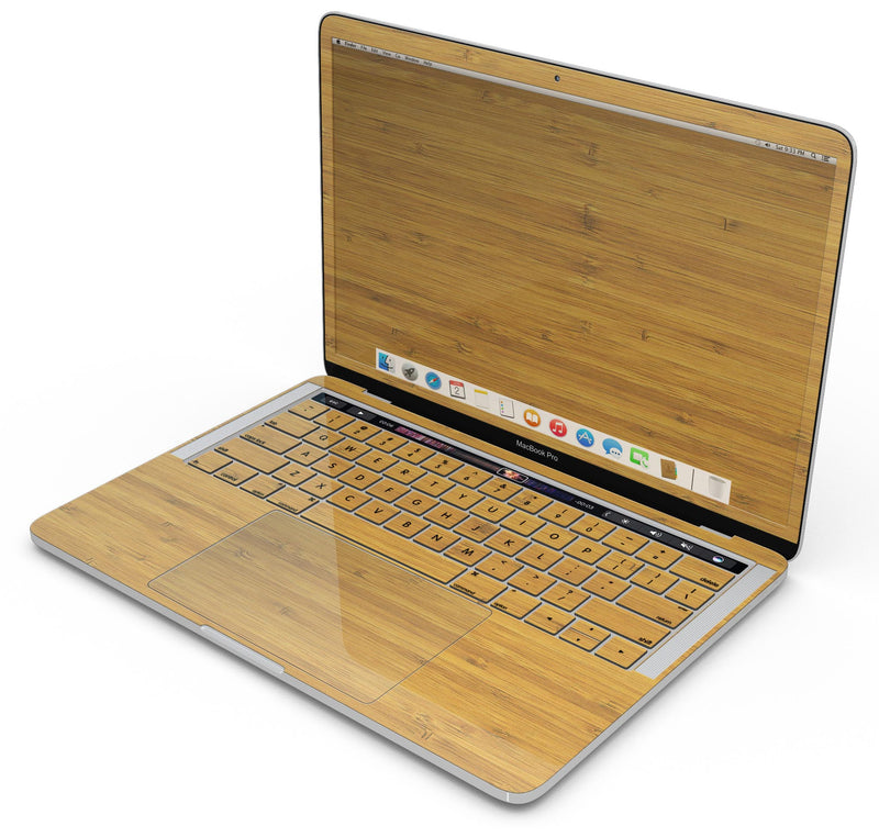 Real Light Bamboo Wood - Skin Decal Wrap Kit Compatible with the Apple MacBook Pro, Pro with Touch Bar or Air (11", 12", 13", 15" & 16" - All Versions Available)