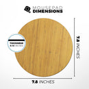 Real Light Bamboo Wood// WaterProof Rubber Foam Backed Anti-Slip Mouse Pad for Home Work Office or Gaming Computer Desk