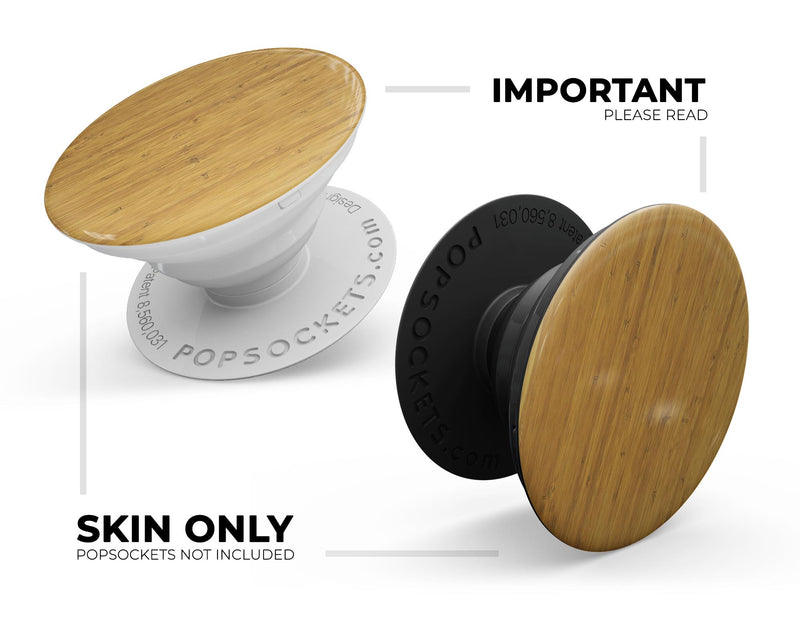 Real Light Bamboo Wood - Skin Kit for PopSockets and other Smartphone Extendable Grips & Stands