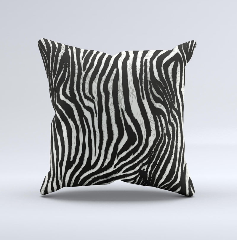 Real Vector Zebra Print Ink-Fuzed Decorative Throw Pillow