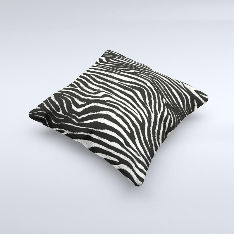 Real Vector Zebra Print Ink-Fuzed Decorative Throw Pillow